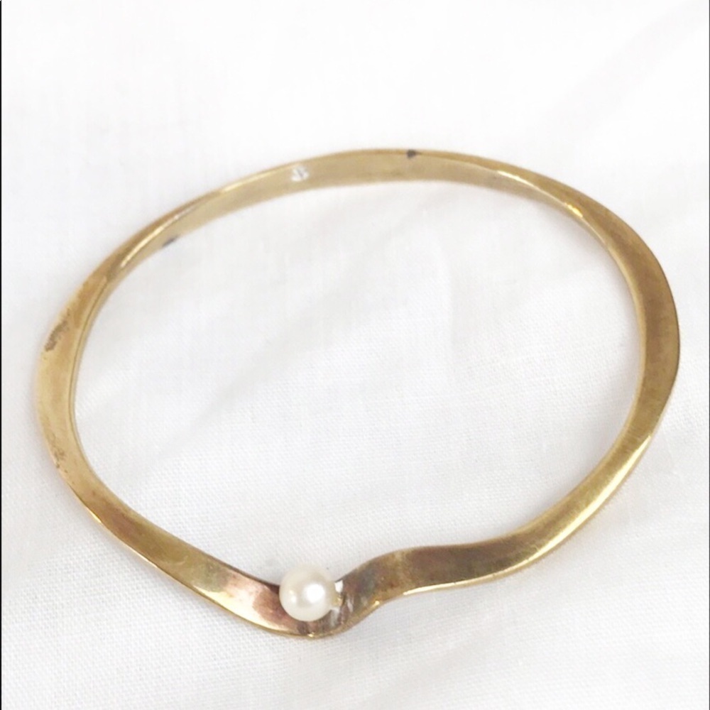 Vintage Jack Boyd Bronze Bracelet with Pearl